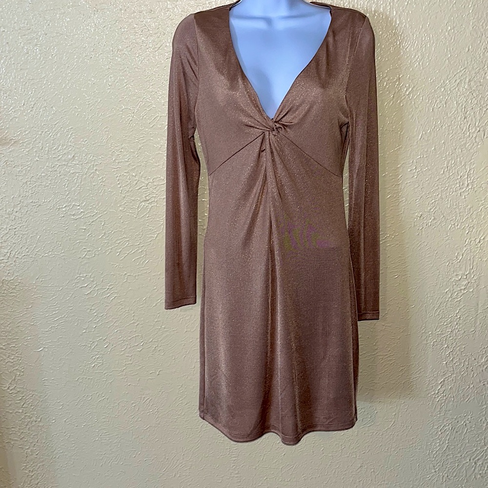 Medium GB DRESS …tan shimmering dress